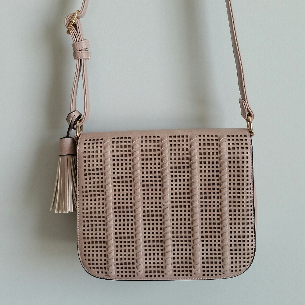 NWOT blush pink adjustable crossbody purse